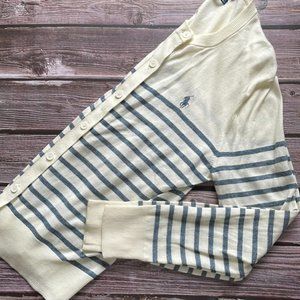 POLO BY RALPH LAUREN Cream and blue striped cotton cardigan